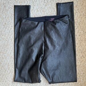 COMMANDO Black Faux Leather Vegan Stretch Leggings Size Large